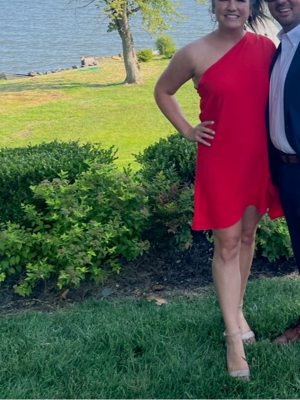 One-Shoulder Red Cocktail Dress